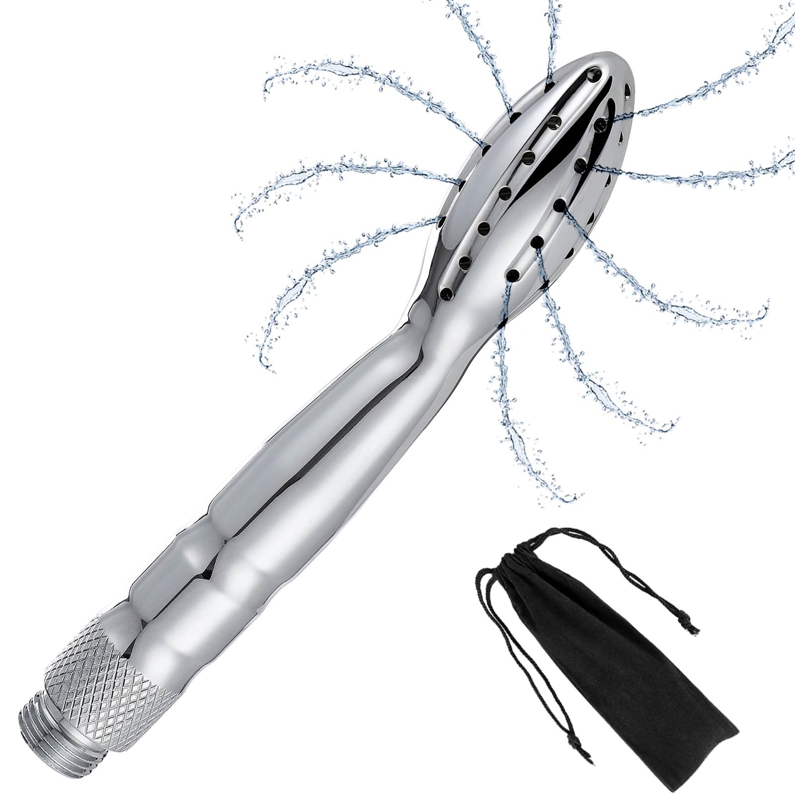 Anal Douche Anal Cleaner Enema Douche Anal Enema Shower Attachment with 48-Hole Water Shower Nozzle Stainless Steel Enema Douches for Men or Women